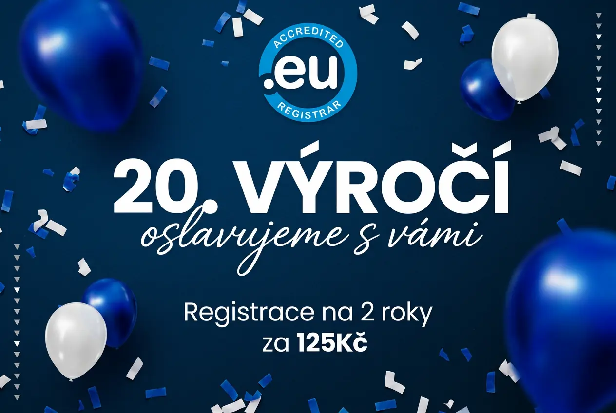 Logo 20 let s doménou .eu: Získejte evropskou adresu za symbolickou cenu!