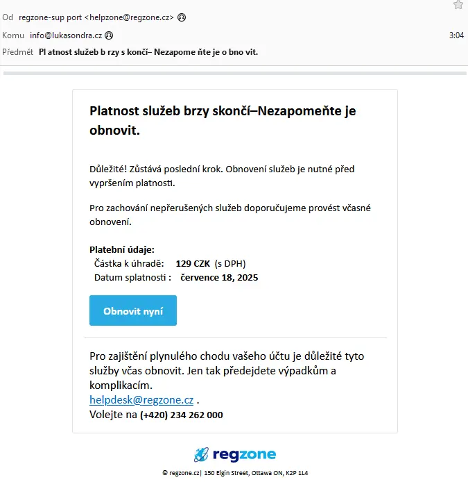 Podvodný e-mail